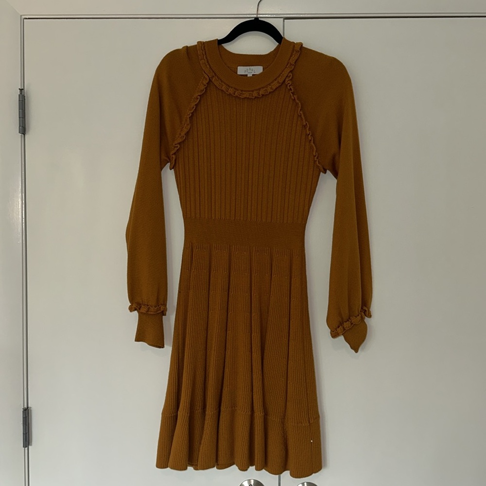 Pearl by Lela Rose Full Sleeve Knit Dress Copper S - Picture 3 of 6